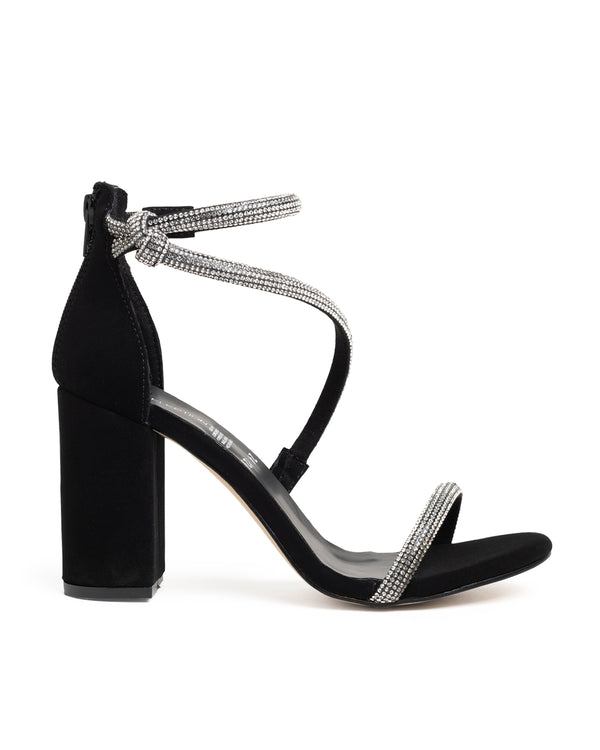 Sandalia Negra Glitter Strips 921